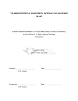 The immediate effect of a chiropractic sacroiliac joint adjustment on gait