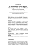 An assessment of factors affecting risk management in the South African construction industry