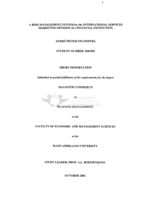 A risk management system for the international services marketing division of a financial institution