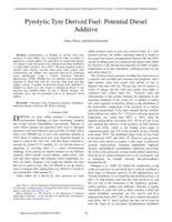 Pyrolytic tyre derived fuel : potential diesel additive