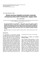Global warming mitigation promotes corporate entrepreneurship within Woolworths’ supply chain