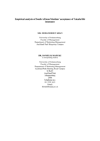Empirical analysis of South African Muslims’ acceptance of Takaful life insurance