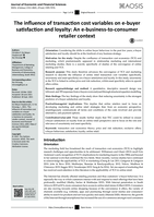 The influence of transaction cost variables on e-buyer satisfaction and loyalty: An e-business-to-consumer retailer context