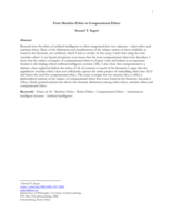 From machine ethics to computational ethics