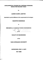 Developmental studies on a portable grinding device for machine tools
