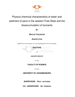 Physico-chemical characteristics of water and sediment of pans in the western Free State and the bioaccumulation of toxicants