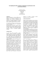 Investigating the effect of employee engagement on performance in the petrochemical industry