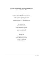 Governance disclosures in the South African Banking Sector: a case study of African Bank