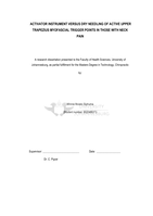 Activator instrument versus dry needling of active upper trapezius myofascial trigger points in those with neck pain