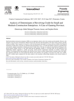 Analysis of determinants of revolving credit for small and medium construction enterprises : a case of Gauteng province