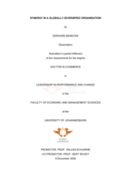 Synergy in a globally diversified organisation