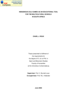 Indigenous Zulu games as an educational tool for the multicultural schools in South Africa