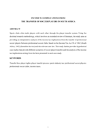 Income tax implications from the transfer of soccer players in South Africa