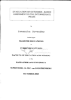 Evaluation of outcomes-based assessment in the intermediate phase