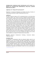 Information Communication Technology (ICT) usage as a driver of construction professional practice : lessons from South Africa