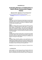 Evaluating barriers of collaboration in South African construction supply chains