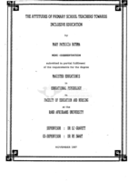 The attitudes of primary school teachers towards inclusive education