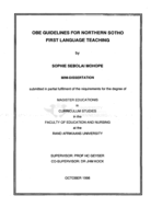 OBE guidelines for Northern Sotho first language teaching