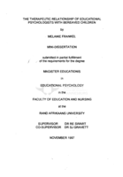 The therapeutic relationship of educational psychologists with bereaved children