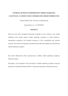 Informal business entrepreneurs’ mobile marketing acceptance : an expectation confirmation theory perspective