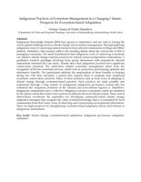 Indigenous practices of ecosystem management in a changing climate: Prospects for ecosystem-based adaptation