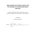 Spinal manipulative therapy and MYO₂ for the treatment of posterior mechanical neck pain