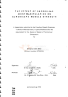 The effect of sacroiliac joint manipulation on quadriceps  muscle strength