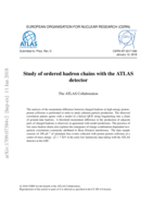 Study of ordered hadron chains with the ATLAS detector