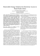 Renewable energy solution for electricity access in rural South Africa