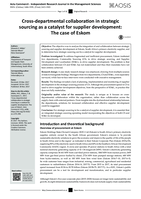 Cross-departmental collaboration in strategic sourcing as a catalyst for supplier development : the case of Eskom
