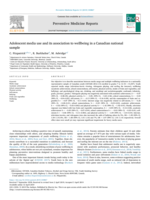 Adolescent media use and its association to wellbeing in a Canadian national sample