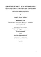 Evaluating the quality of EIA scoping reports associated with hazardous waste management activities in South Africa