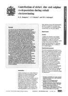 Contribution of nickel, zinc and sulphur co-deposition during cobalt electrowinning