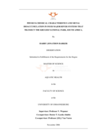 Physio-chemical characteristics and metal bioaccumulation in four major river systems that transect the Kruger National Park