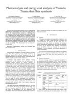 Photocatalysis and energy cost analysis of Vanadia Titania thin films synthesis