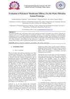 Evaluation of polymeric membranes efficacy for the water filtration system prototype