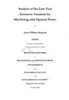 Analysis of on-line tool geometry variation for machining with optimal power