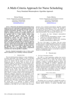 A multi-criteria approach for nurse scheduling : fuzzy simulated metamorphosis algorithm approach