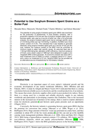 Potential to use sorghum brewers spent grains as a boiler fuel