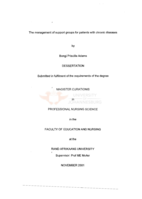 The management of support groups for patients with chronic diseases