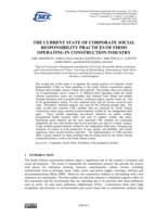 The current state of corporate social responsibility practices of firms operating in construction industry
