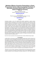 Mediation effects of incentive partnerships on smart procurement factors influencing quality provisions of affordable housing projects within construction sector of Nigerian economy