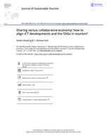 Sharing versus collaborative economy : how to align ICT developments and the SDGs in tourism?