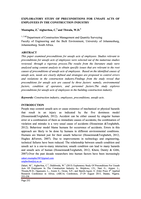 Exploratory study of preconditions for unsafe acts of employees in the construction industry