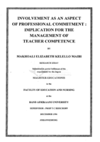 Involvement as an aspect of professional commitment : implication for the management of teacher competence.