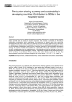 The tourism sharing economy and sustainability in developing countries : contribution to SDGs in the hospitality sector