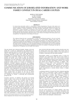 Communication of job-related information and work-family conflict in dual-career couples.