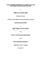 African women's experience of their multiple role involvement while engaged with ABET