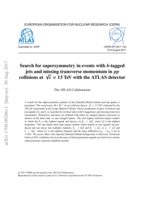 Search for supersymmetry in events with b-tagged jets and missing transverse momentum in pp collisions at √s = 13 TeV with the ATLAS detector
