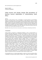 Urban tourism and climate change: Risk perceptions of business tourism stakeholders in Johannesburg, South Africa